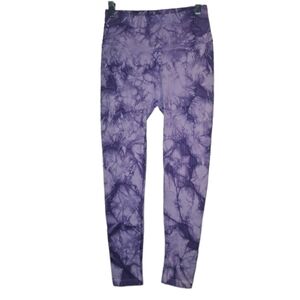Spiritual Gangster Leggings Medium / Large Purple Tie Dye Ribbed Athletic Lounge
